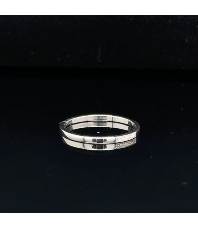 Witgouden bandring met briljanten maat 55