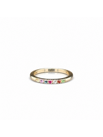 Occasions Gelbgoldener Regenbogenring mit bunten Edelsteinen Größe 53