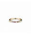Gelbgoldener Regenbogenring mit bunten Edelsteinen Größe 53