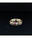 Geelgouden regenboogring met multicolor edelstenen maat 53