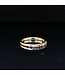 Gelbgoldener Regenbogenring mit bunten Edelsteinen Größe 53