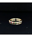 Geelgouden regenboogring met multicolor edelstenen maat 53