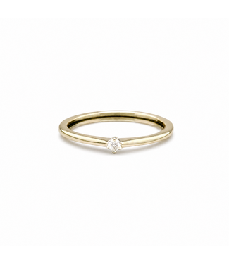 Gelbgoldener Solitärring mit Brillant Größe 55