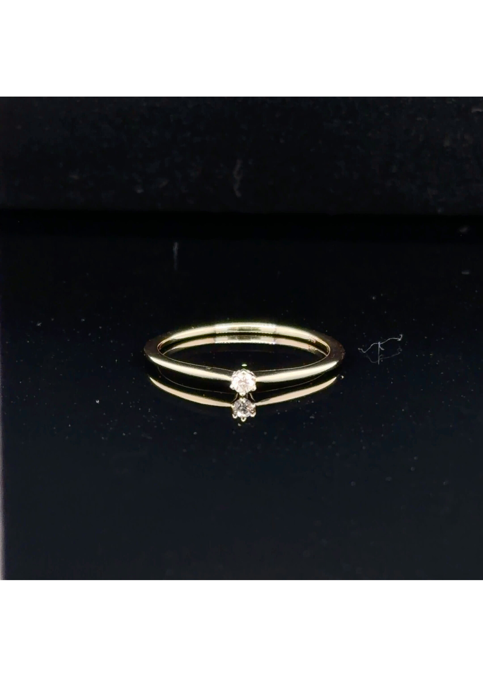 Occasions Yellow gold brilliant solitaire ring size 55