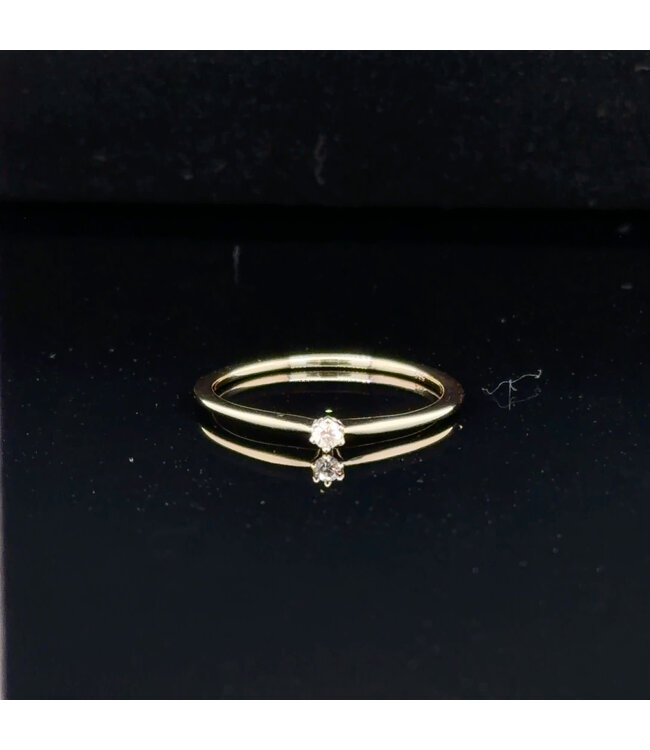 Yellow gold brilliant solitaire ring size 55