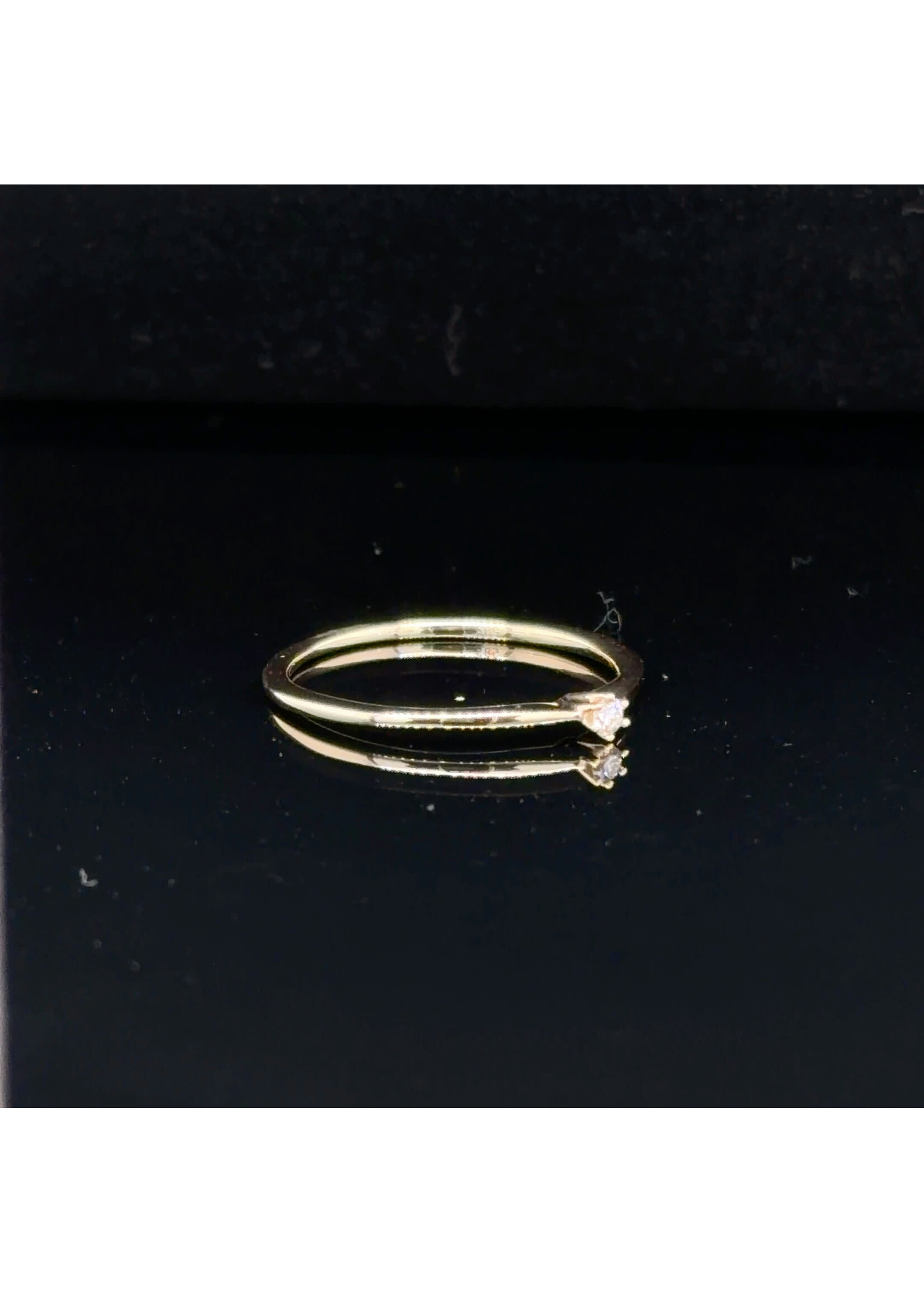 Occasions Yellow gold brilliant solitaire ring size 55