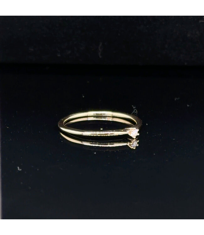 Yellow gold brilliant solitaire ring size 55