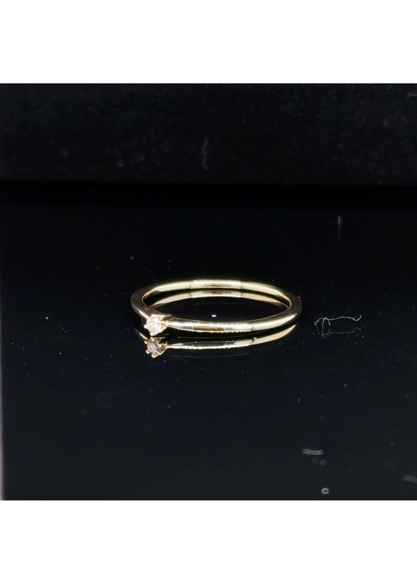 Occasions Yellow gold brilliant solitaire ring size 55