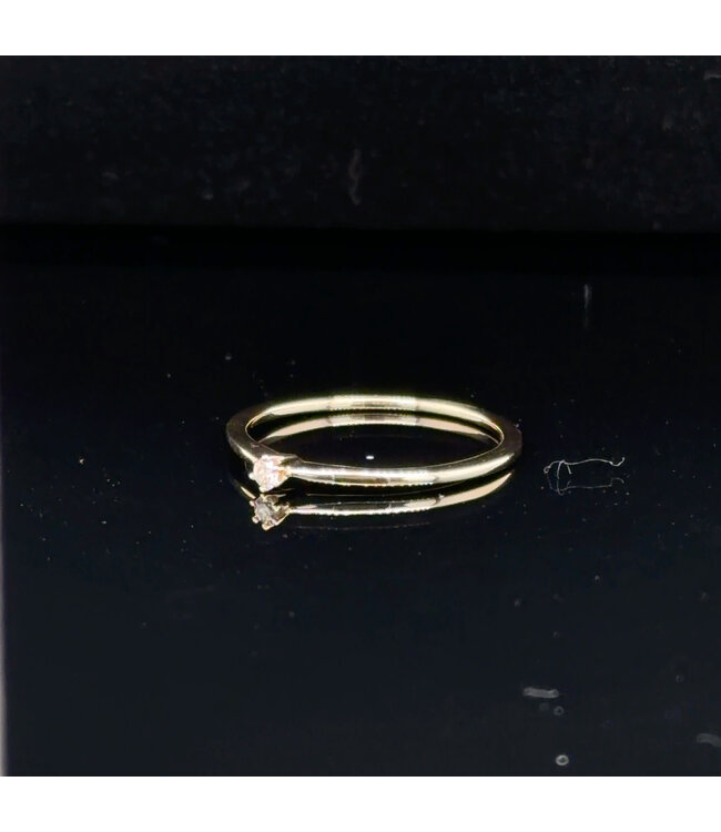 Yellow gold brilliant solitaire ring size 55