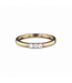 Yellow gold three-stone diamond ring size 55