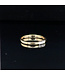 Yellow gold three-stone diamond ring size 55