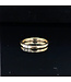 Gelbgoldener Dreisteinring mit Brillanten Größe 55