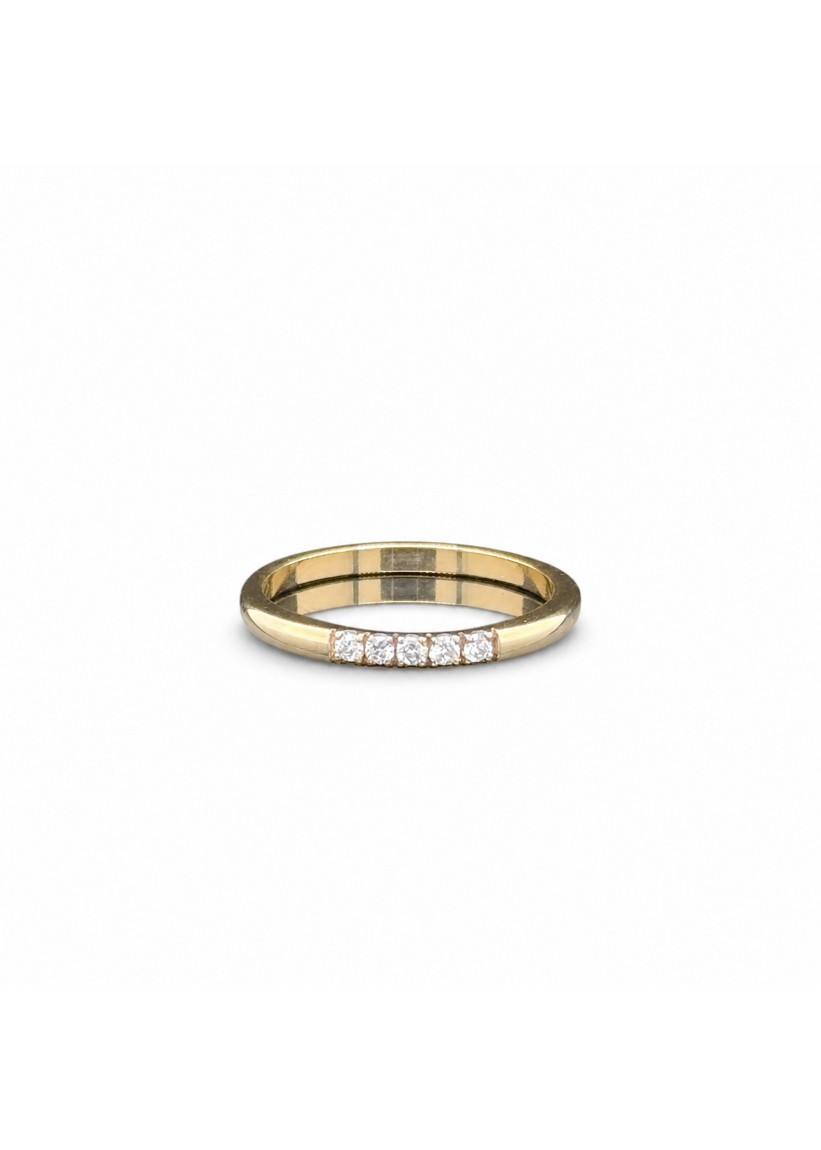 Occasions Yellow gold five-stone diamond ring size 55