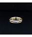 Yellow gold five-stone diamond ring size 55