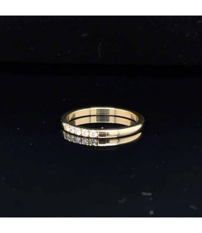 Gelbgoldener Fünfsteinring mit Brillanten Größe 55