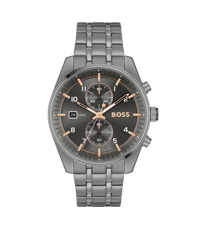 Heren Chronograaf Staal Grijs Skytraveller 44mm