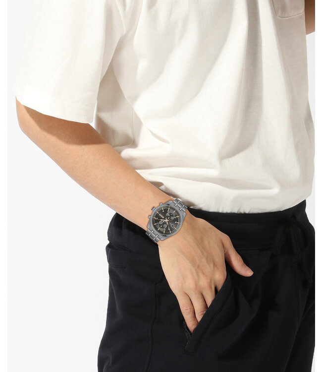 Heren Chronograaf Staal Grijs Skytraveller 44mm