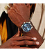 Heren Chronograaf Leer Bruin Skytraveller 44mm