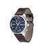 Heren Chronograaf Leer Bruin Skytraveller 44mm