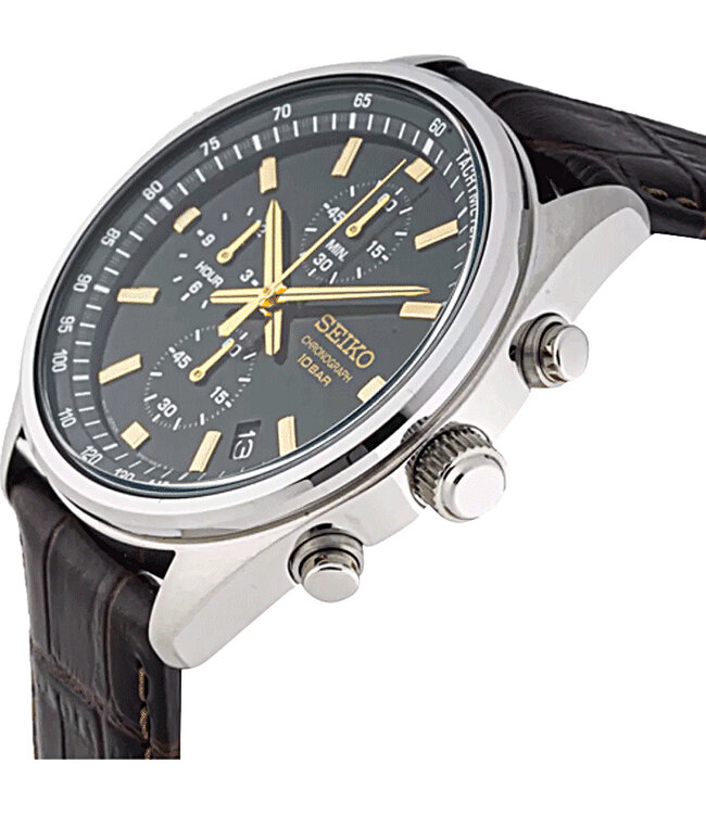 Seiko SSB385P1 Watch Men Brown 41,5mm