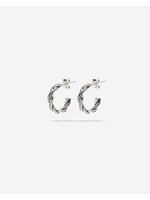 Buddha to Buddha Hoops Katja Twist Silver Diamond Set