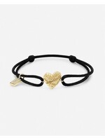 Buddha to Buddha Koordarmband Hart Verguld Zwart