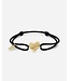 Buddha to Buddha Cord Bracelet Heart Gold Vermeil Black