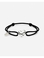 Buddha to Buddha Koordarmband Hart Zilver Zwart