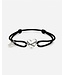 Buddha to Buddha Cord Bracelet Heart Silver Black