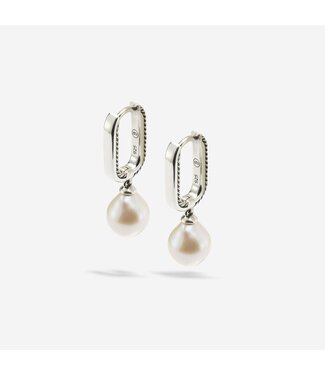 Hoops Chain Baroque Pearl Silver Set