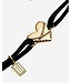 Buddha to Buddha Cord Bracelet Heart Gold Vermeil Black