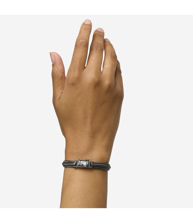 Buddha to Buddha Bracelet Edwin Mini Black Ruthenium Silver