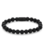 Rebel & Rose Black Rocks - All-Black - 8mm Perlenarmband L