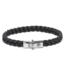 Rebel & Rose Small Braided Raw Black leather bracelet M
