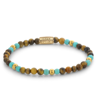 Mix Tiger Turquoise gold-coloured - 4mm S