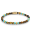 Rebel & Rose Mix Tiger Turquoise gold-coloured - 4mm Perlenarmband S