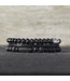 Rebel & Rose Slices - The Black Stone - 4mm kralenarmband L