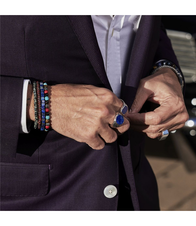 Rebel & Rose Roll The Dice - Lapis Lazuli - 4mm kralenarmband L