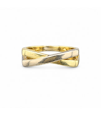 Bicolor gouden ring maat 16,75