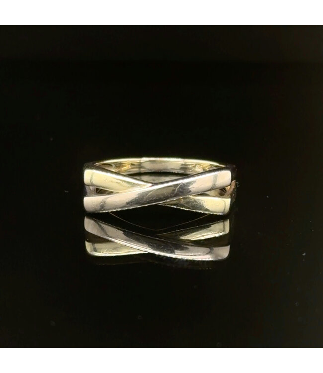Bicolor gouden ring maat 16,75