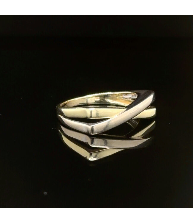 Bicolor gouden ring maat 16,75