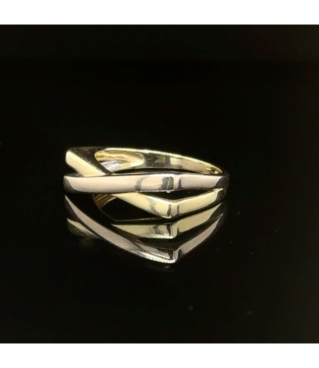 Bicolor gouden ring maat 16,75