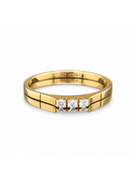Occasions Geelgouden ring met 3 zirkonia's maat 18,5