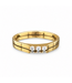 Geelgouden ring met 3 zirkonia's maat 18,5