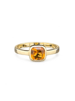 Occasions Geelgouden ring met citrien maat 17