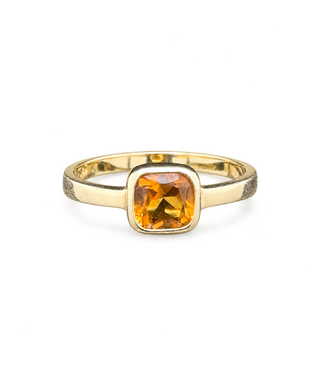 Geelgouden ring met citrien maat 17