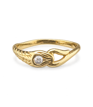 Geelgouden ring met zirkonia maat 17