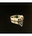 Geelgouden ring met zirkonia maat 16,5