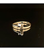 Bicolor ring met zirkonia maat 16,5