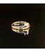 Bicolor ring met zirkonia maat 16,5